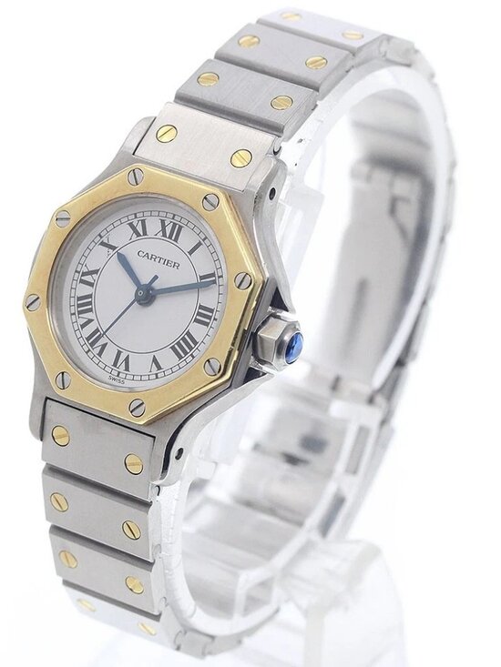 CARTIER Santos Octagon SM YG2 tone white Dial Automatic Ladies Watch_956047 main image 4
